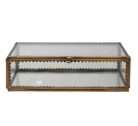 Scalloped Brass & Glass Display Box