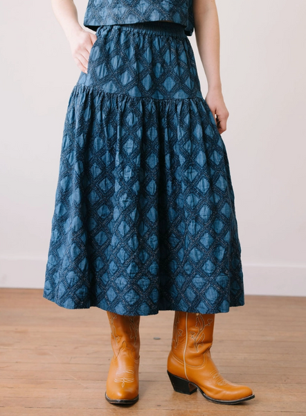 Denim Eyelet Colette Skirt