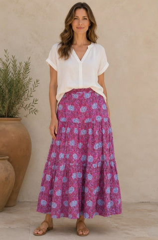 Tiered Cotton Skirt