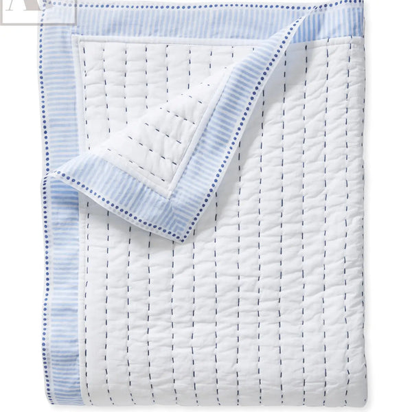 Solid White Quilt, Block Printed Quilt, Cotton Quilt