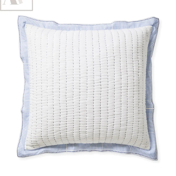 Solid White Quilt, Block Printed Quilt, Cotton Quilt Pillow Cover