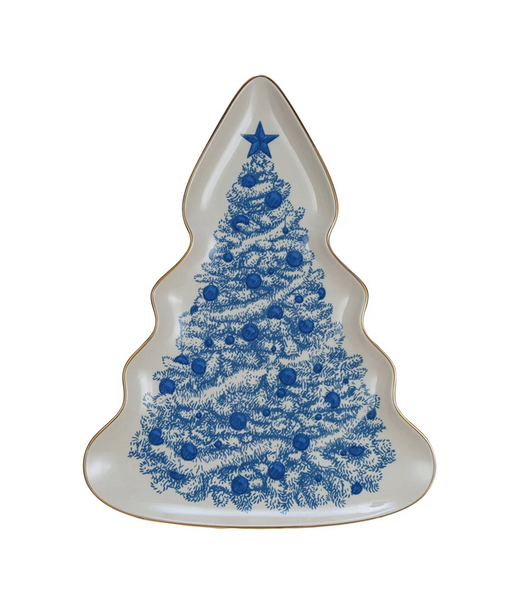 Stoneware Christmas Tree Serving Plate