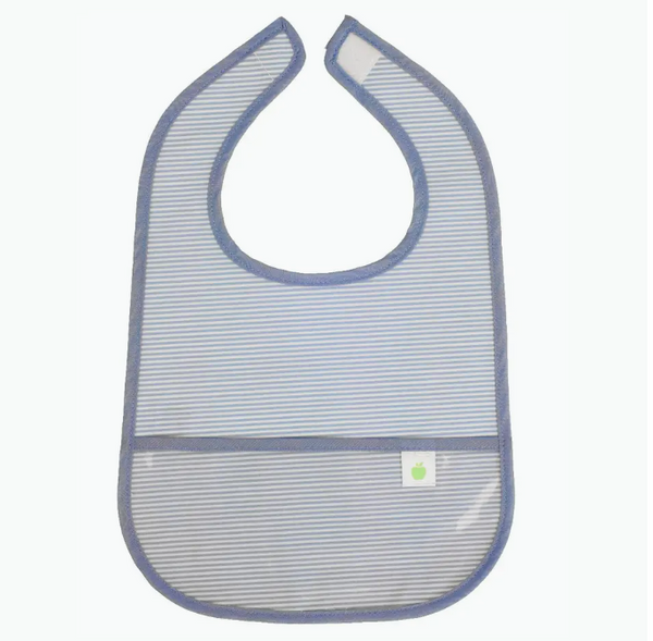 Wipe It Bib | Navy Mini Stripe