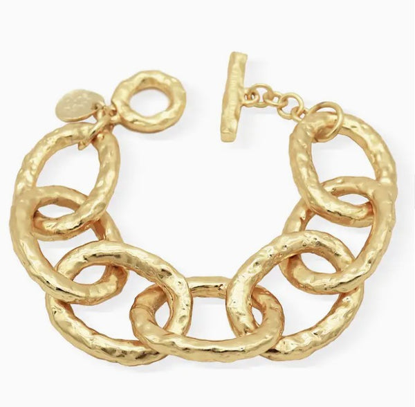 Statement-Making Oversize Link Bracelet - 24K Gold Plated