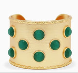 Cabochon Inlay Cuff - 24K Gold Plated