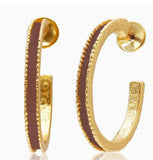 Dotty Hoop Earrings espresso  24K Gold Plated