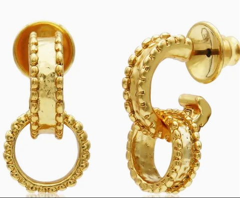 Dotty Intertwined Hoops - 24K Gold Plated
