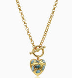 Kokoro Pendant Necklace - Heart Necklace - 24K Gold Plated