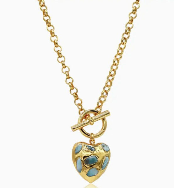 Kokoro Pendant Necklace - Heart Necklace - 24K Gold Plated