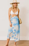 Blue Palm Geo Sarong