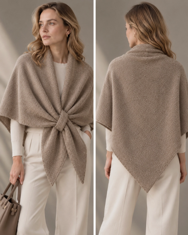 Triangle Poncho Scarf | Taupe