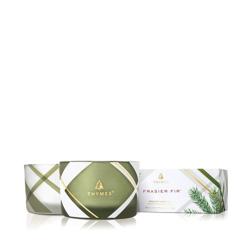 Frasier Fir Frosted Plaid Candle Set