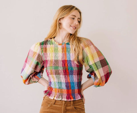 Harbor Plaid Hali Top