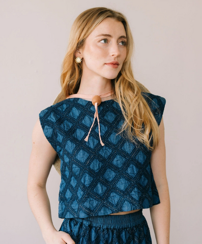 Denim Eyelet Greta Top