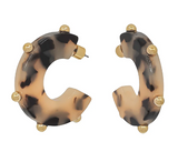 Gold Dot Hoops | Tortoise
