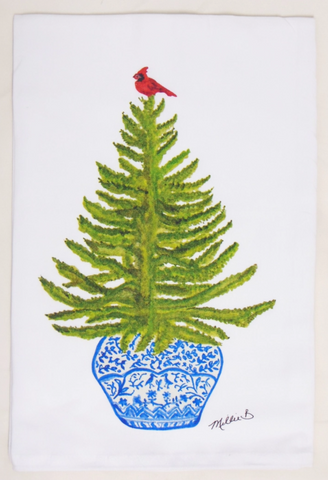 Spruce Fir Cardinal Tea Towel