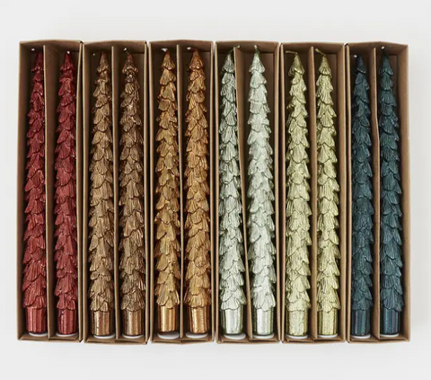 Metallic Tree Taper Candles