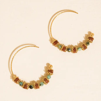 Truett Stone Beaded Earrings | 18K Gold Non-Tarnish