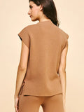 V-Neck Sweater Vest - Camel