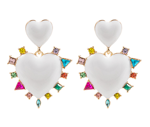 Colorful Dot Heart Earring