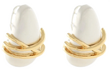 Gold Wrapped Pearl Teardrop Earrings