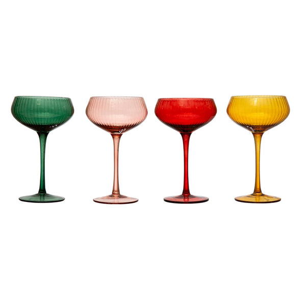 Colorful Stemmed Champagne Glasses