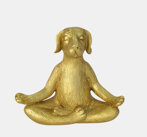 Gold Yoga Dog 7"