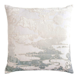 Clouds Embroidered Velvet Appliqué Linen Pillow